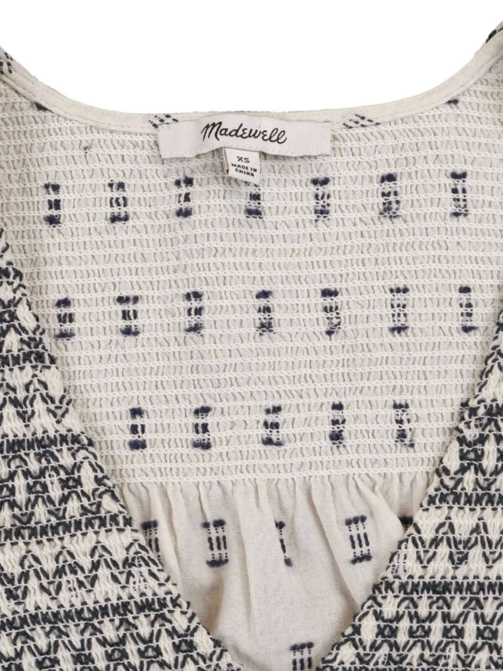 Madewell Embroidered Puff Sleeve Peasant Top XS